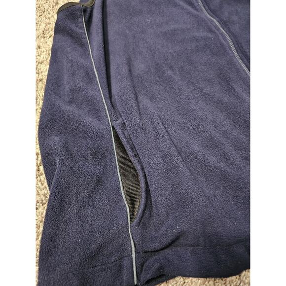 VTG Eddie Bauer Vest Mens XL Tall XLT Blue Fleece Full Zip Hike Outdoors - Picture 2 of 7